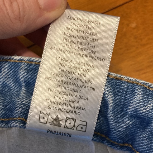 TNR Womens Size 27 Distressed Ripped High Rise Mom Jeans Blue Denim Frayed Hem - Picture 12 of 16